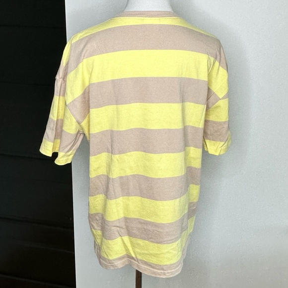 ZARA YELLOW AND BEIGE HORIZONTAL STRIPE OVERSIZED TSHIRT SIZE‎ LARGE - Picture 3 of 5